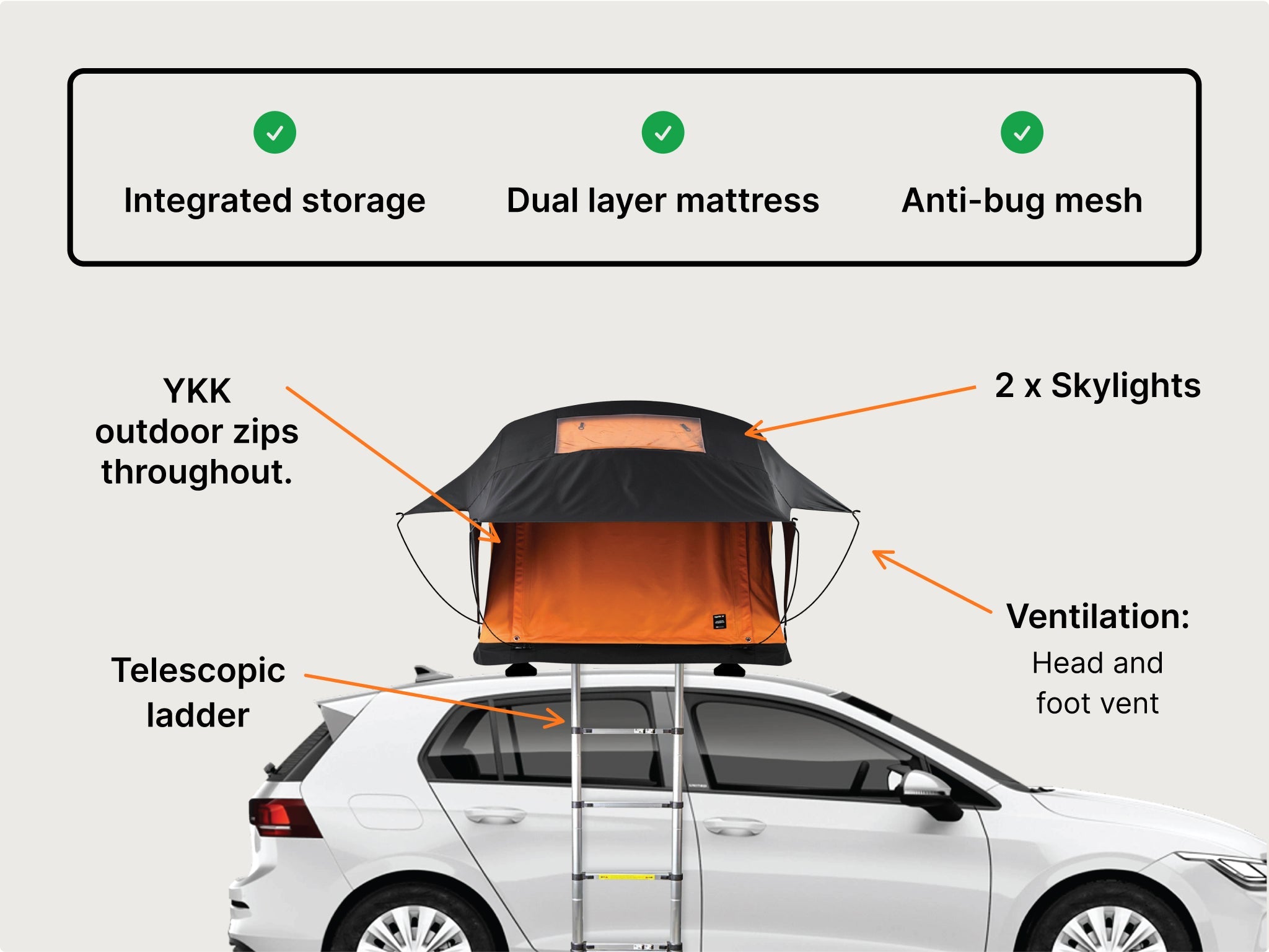 Portable Fold‑Out Car Roof Top Tent