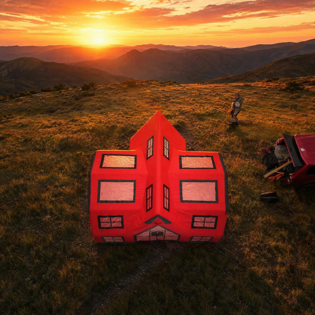 Large Red Inflatable Glamping House Tent