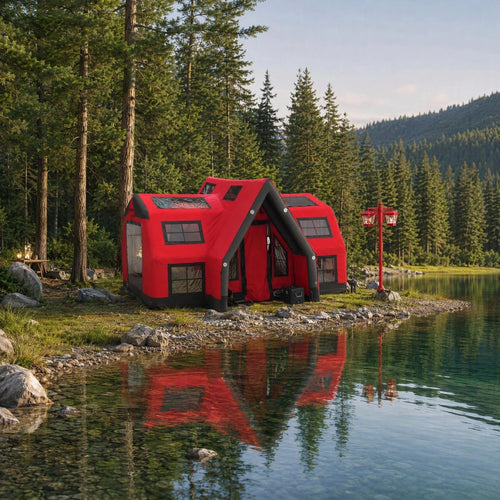 Large Red Inflatable Glamping House Tent