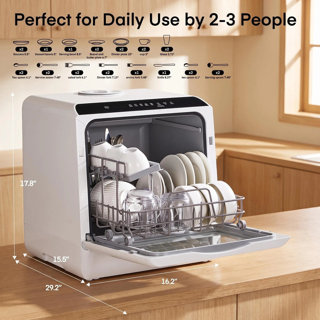 Portable Countertop Mini Dishwasher with Built‑in Water Tank