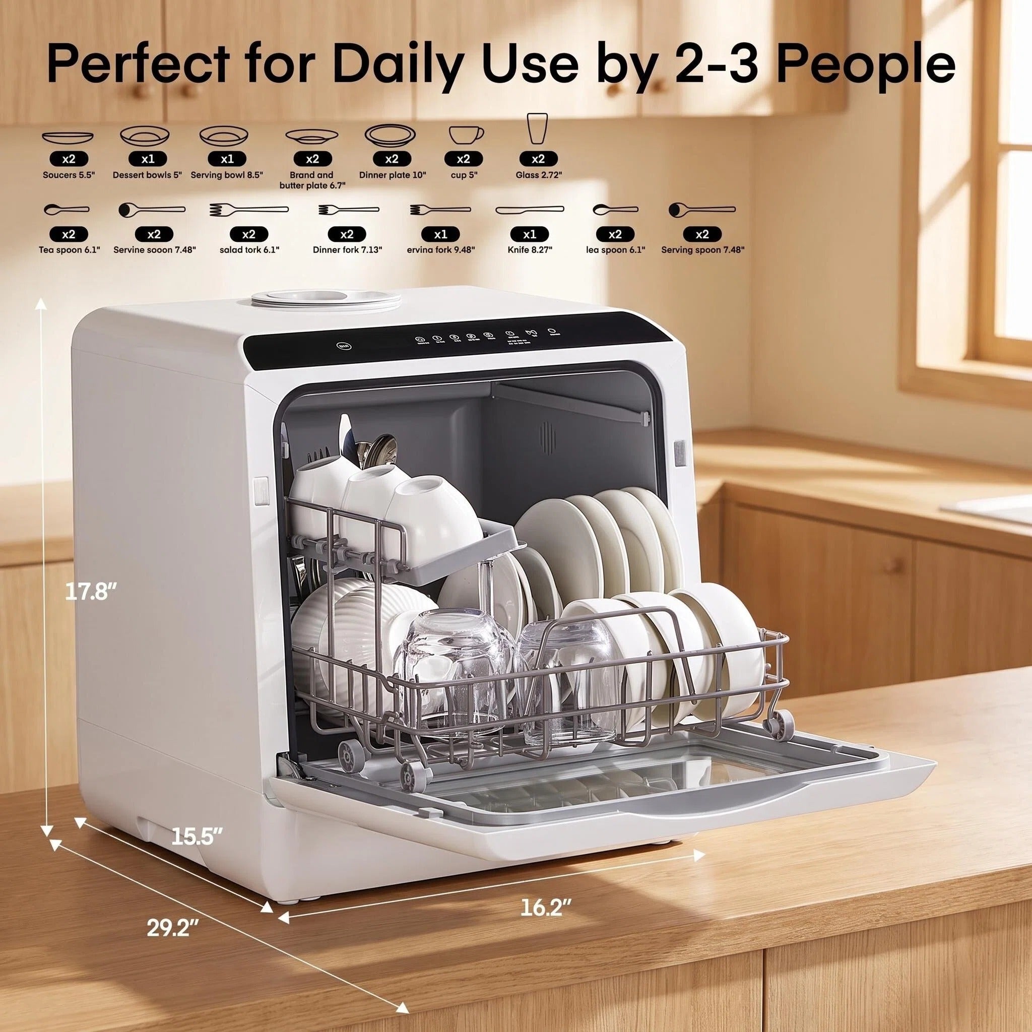 Portable Countertop Mini Dishwasher with Built‑in Water Tank