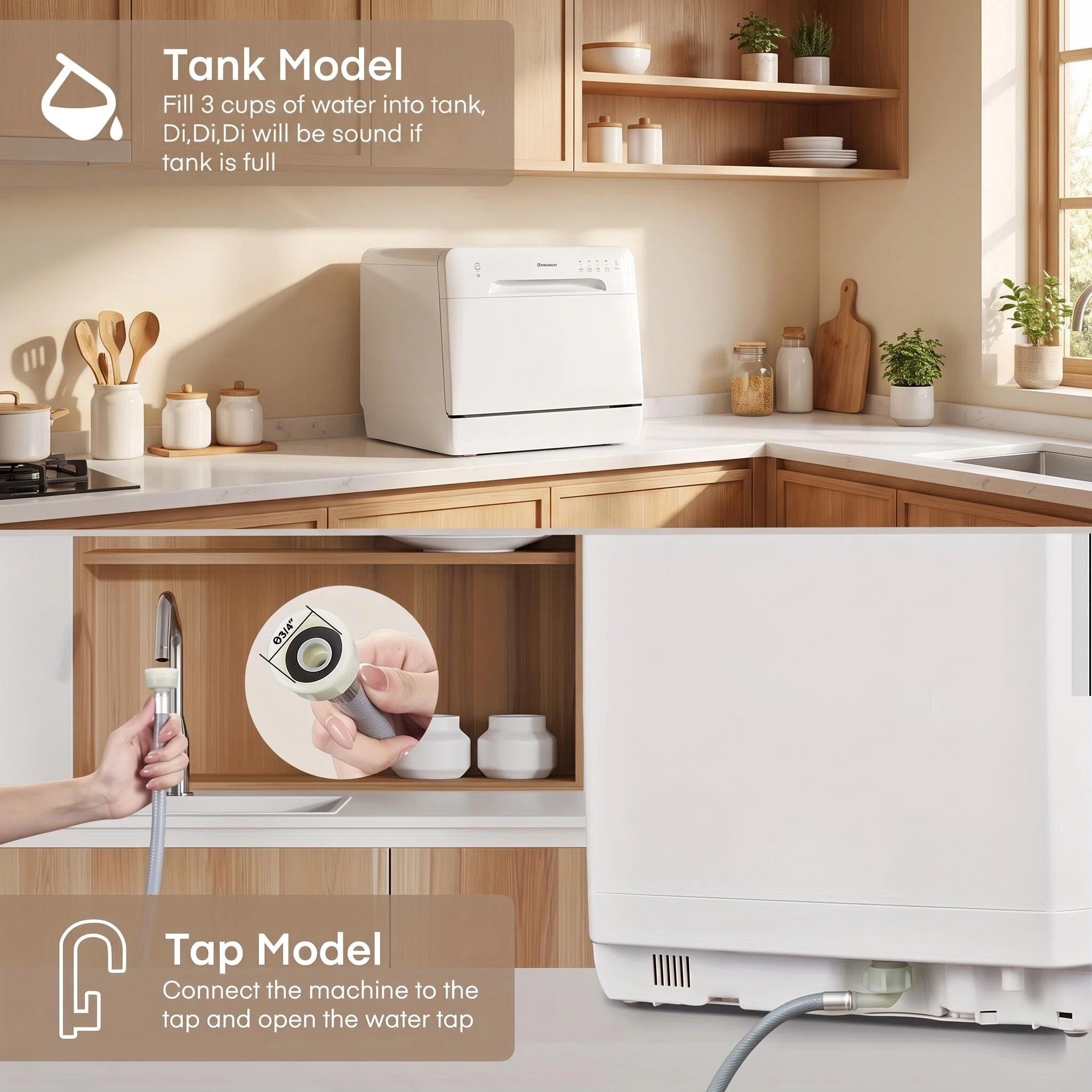 Portable Countertop Mini Dishwasher with Built‑in Water Tank