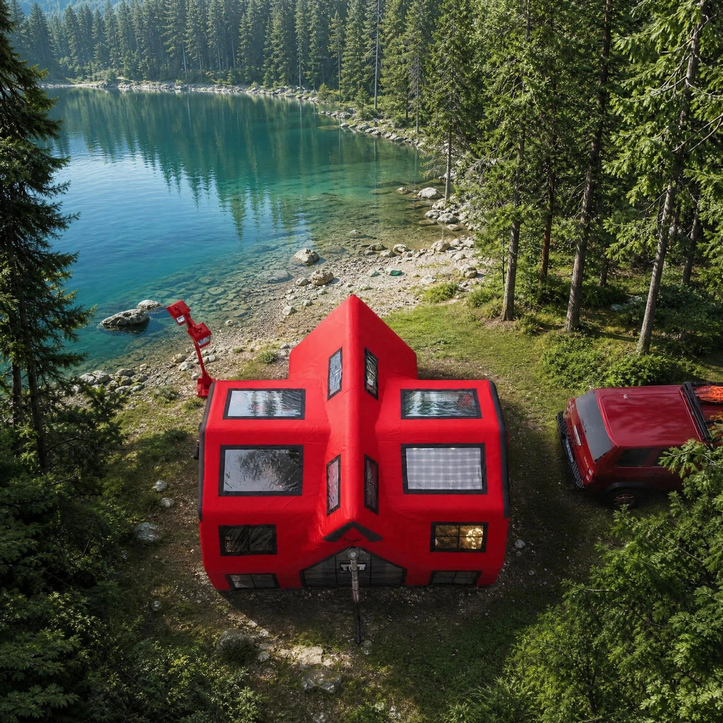 Large Red Inflatable Glamping House Tent