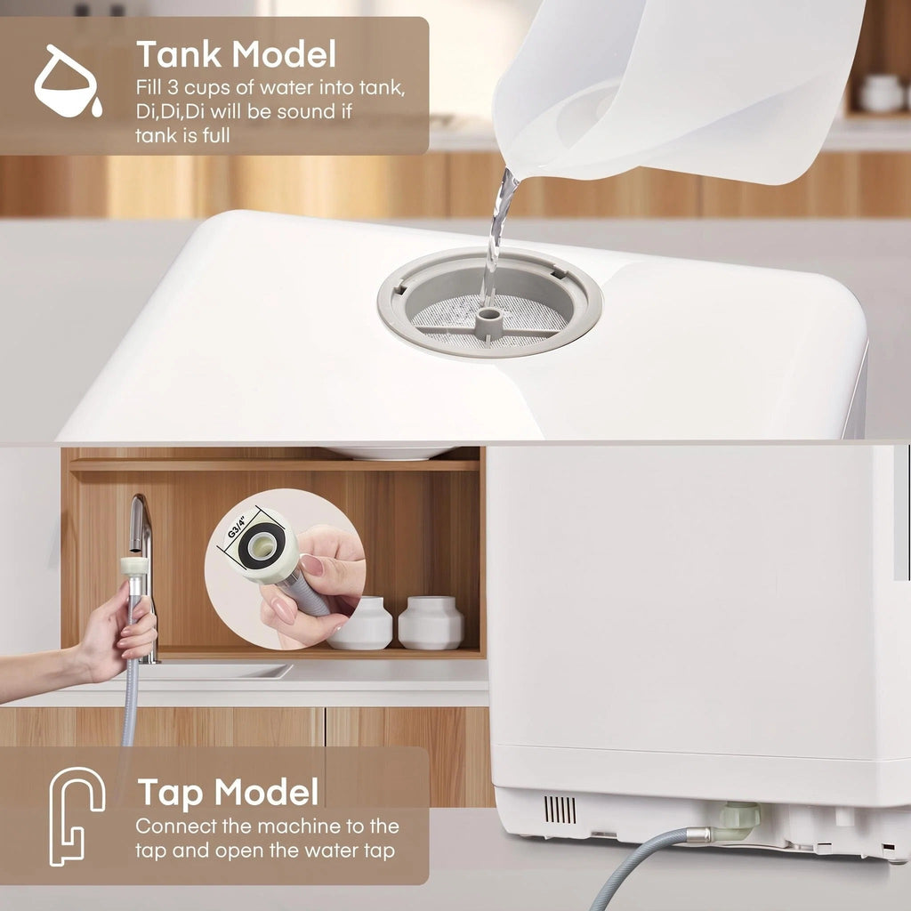 Portable Countertop Mini Dishwasher with Built‑in Water Tank