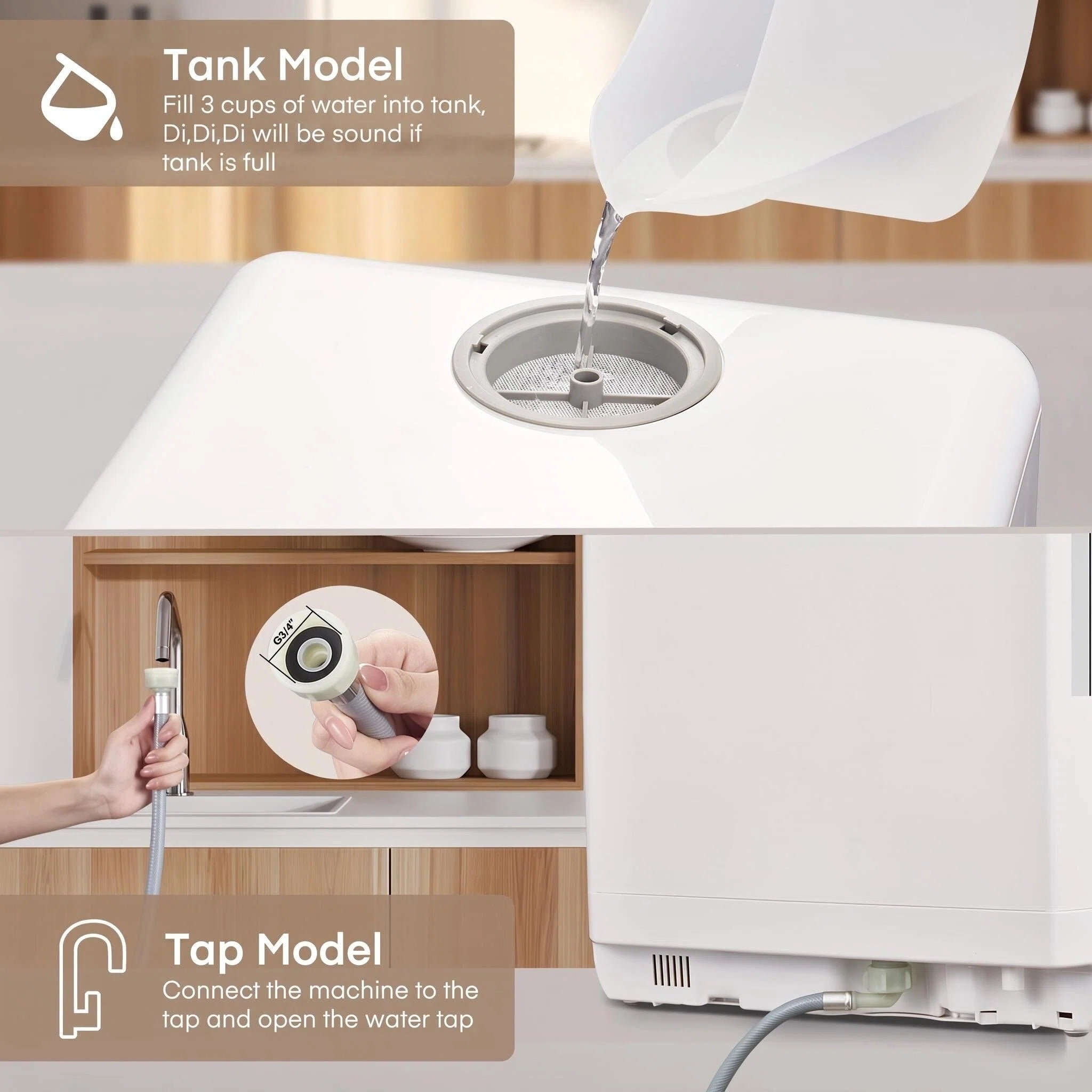 Portable Countertop Mini Dishwasher with Built‑in Water Tank