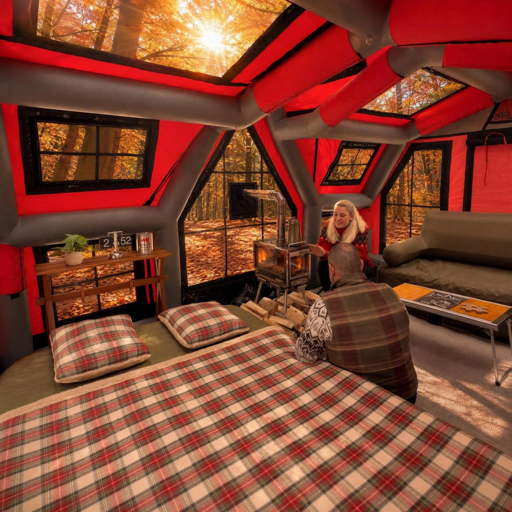 Large Red Inflatable Glamping House Tent