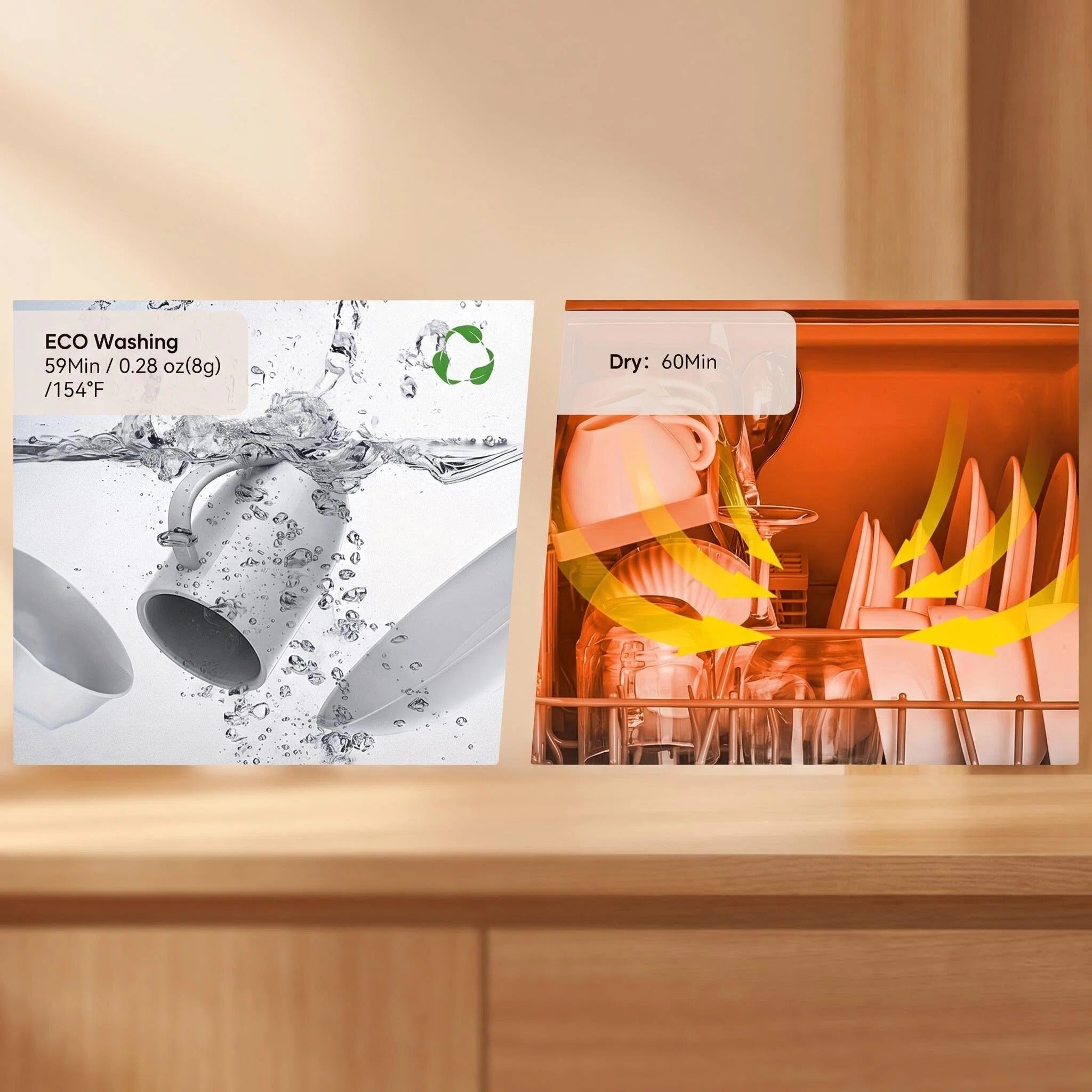 Portable Countertop Mini Dishwasher with Built‑in Water Tank
