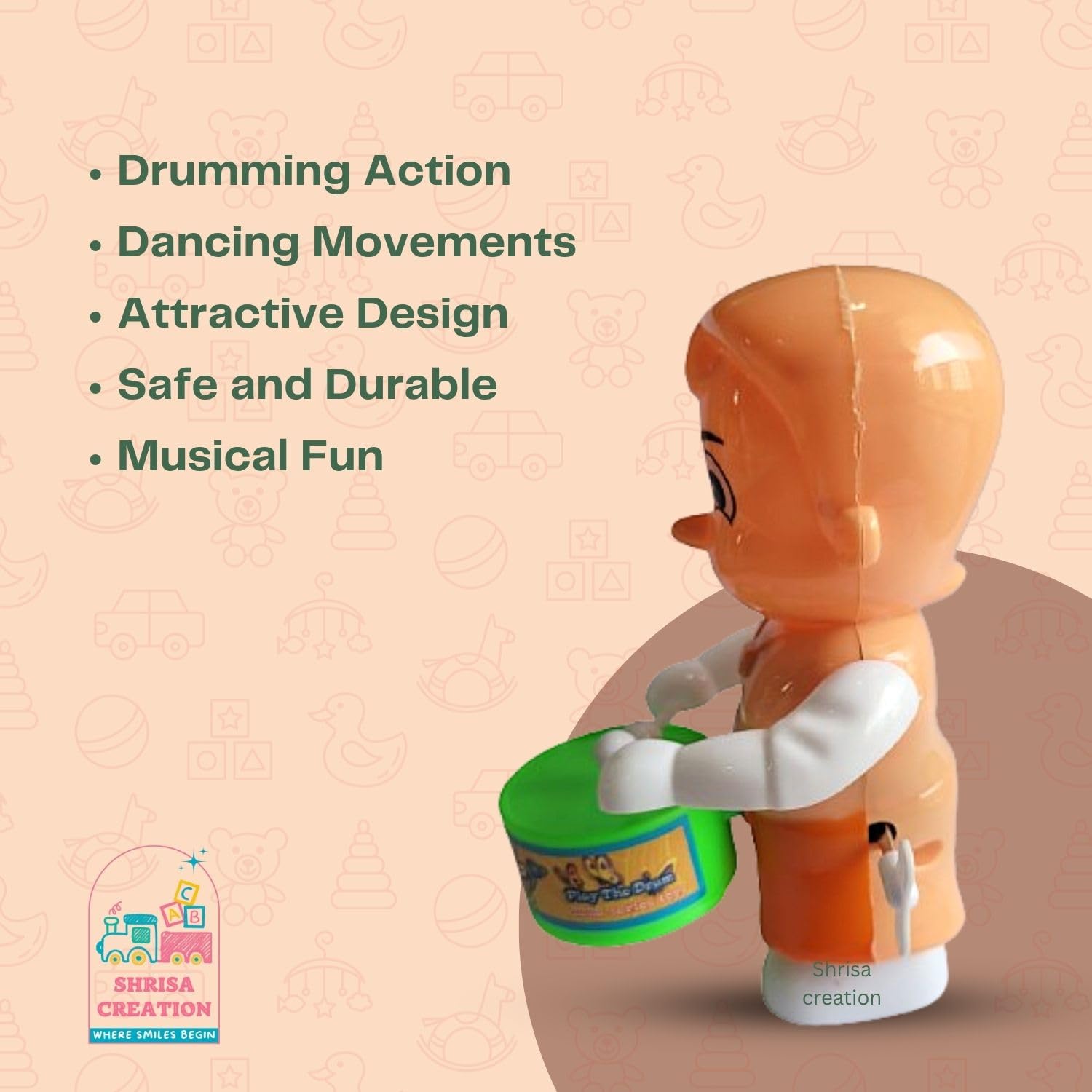 Doremon Spinning Top Magic Latto Toy Flashing Plastic LED Lights Music Attractive Toy Laser Toys Kids (Doremon Spinning Top) & BHEEM Drum